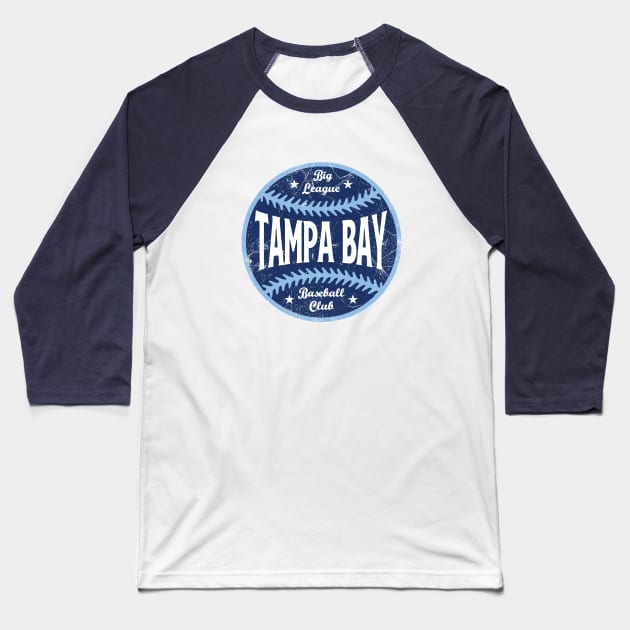 Tampa Bay Retro Big League Baseball - White Baseball T-Shirt by KFig21